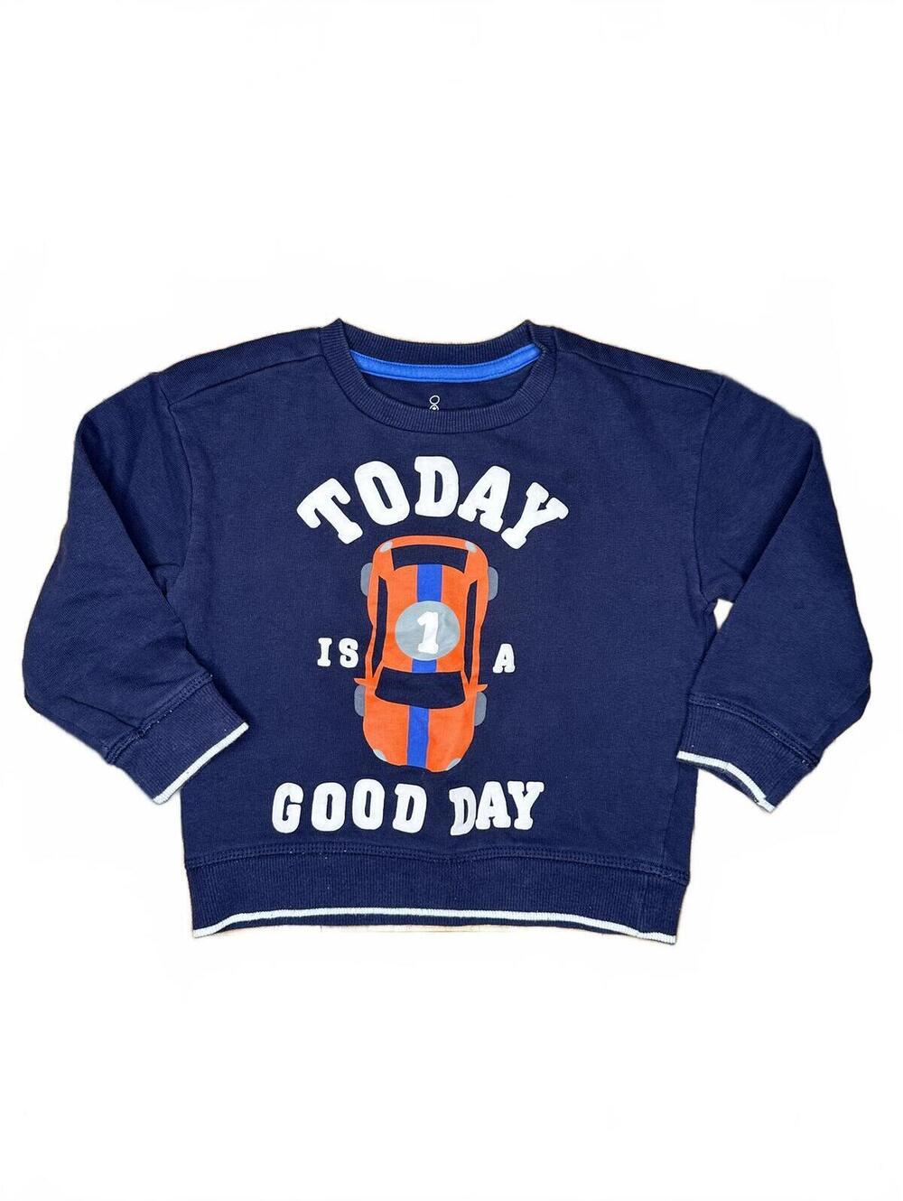 Mothercare Toddler Navy Graphic Sweatshirt - Today Is A Good Day - 2-3 Years
